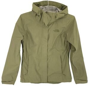 The North Face Rain Jacket Womens XS Green Resolve 2 Dryvent Hooded Full Zip